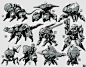 Mech thumbnails Week 10 of sketches 2017, Hue Teo