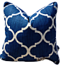 Cotton Pillow, Blue and White With White Piping contemporary-decorative-pillows