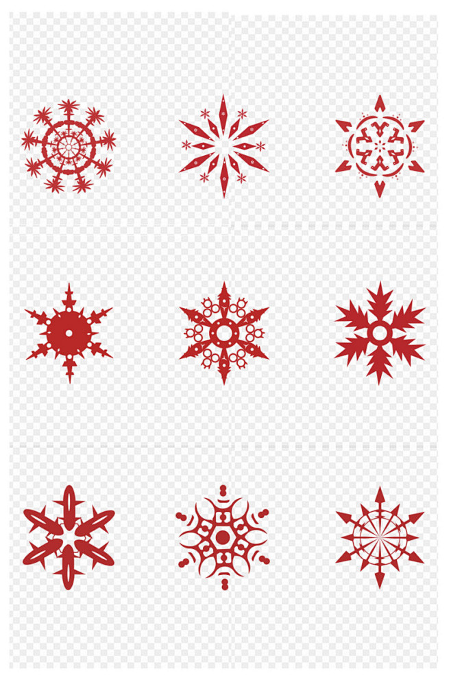 国风剪纸花纹雪花窗花设计免扣元素