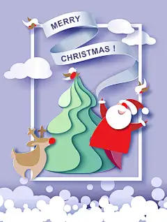 圣诞节日手绘插画卡通可爱贺卡宣传海报背景 PSD分层模板AI矢量图 (16)