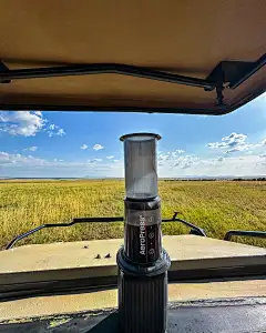 Photo shared by WanderingBrewers | Specialty Coffee &amp; Travel on February 14, 2025 tagging @aeropress. 可能是包含下列内容的图片：筒仓、喂鸟器和文字.