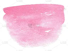 粉红色水彩形状孤立在白色的背景。手绘纹理水彩斑点