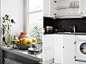 54平米的简约风格古典公寓厨房装修效果图片 黑白色厨房装修图片 厨房橱柜图片