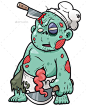 Vector illustration of Cartoon zombie chef