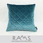 简约现代样板房沙发床靠垫抱枕 欧式蓝色几何菱形绗棉刺绣花靠包-淘宝网