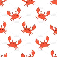 可爱的,式样,螃蟹,儿童,分离着色,男孩,愉悦,图像,设计