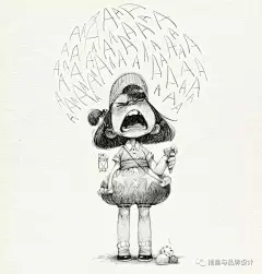 插画丨美女用铅笔画画秒杀众人，没有颜色时尚又好看