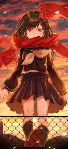 TOKKYU  动漫美少女  
红围巾  校服