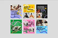 时尚创意商业品牌营销推广公众号推文电商海报设计AI模板素材 Business Creative Agency Instagram Post插图2