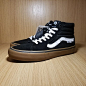 VANS PRO SKATE SK8 HI GUM生胶底黑色高帮翻毛皮滑板鞋-淘宝