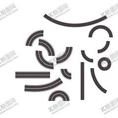 卡通公路AI素材 【酷图网】卡通公路,高速公路,公路,道路,道路素材