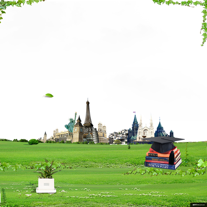 加拿大留学 留学 背景 其他元素免抠pn...