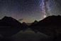 银河系,湖,山,反射,夜晚图片ID:VCG41526663576