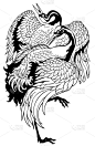 丹顶鹤,舞蹈,两只动物,亚洲,高雅,符号,垂直画幅,野生动物,图像,艺术