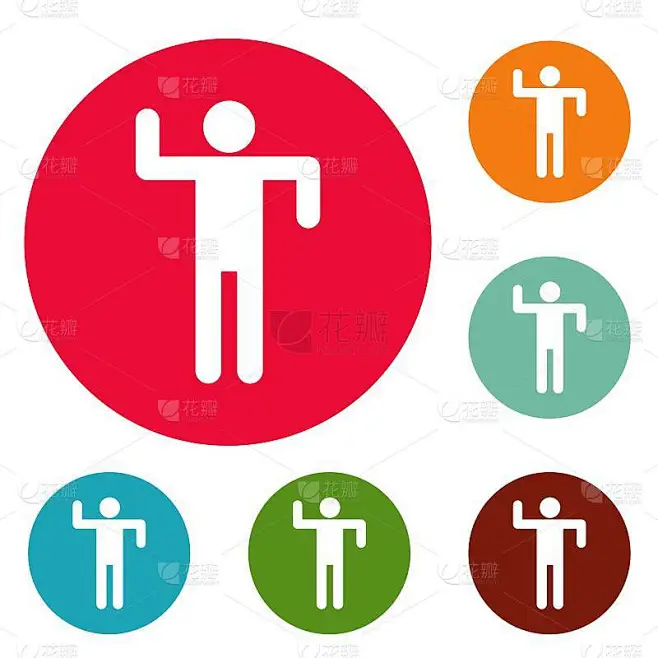 Stick figure Stick man图标circle set vector图片_其他图片图片素材-花瓣网