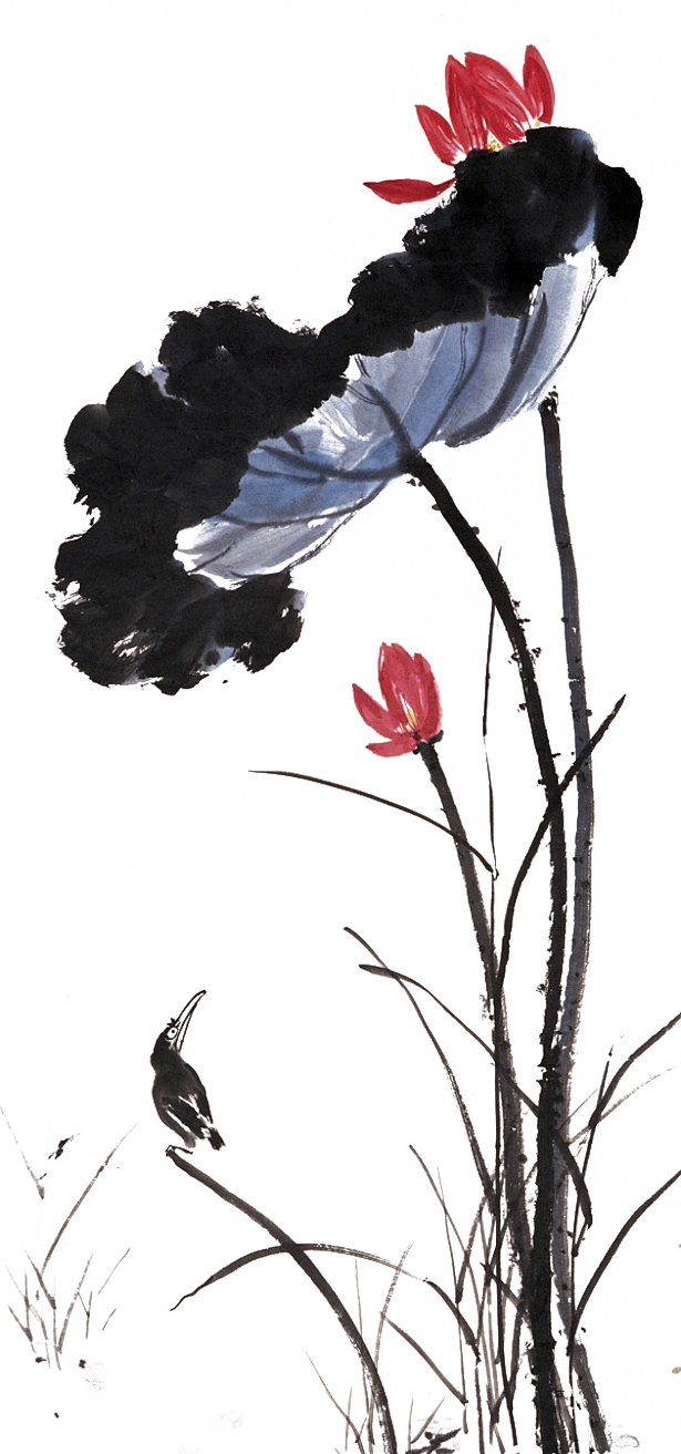 水乡 水墨山水画古典中国风图片素材PNG...
