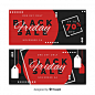 Abstract black friday sale banner template set Free Vector