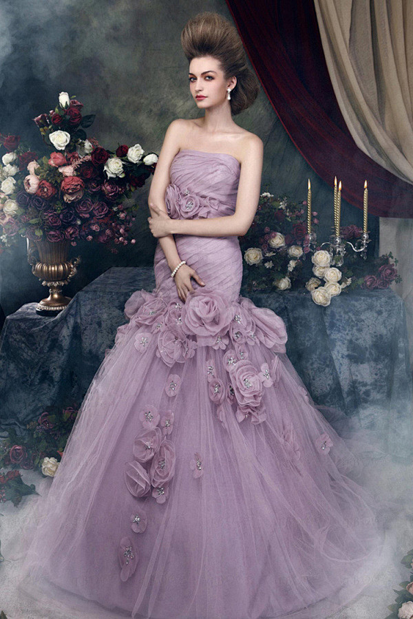 紫色嫁衣，太美了！