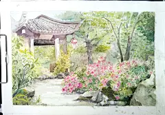 水彩插画场景