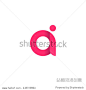 initial letter ai modern linked circle round lowercase logo pink