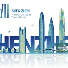 深圳地标天际线城市建筑矢量插画图片素材