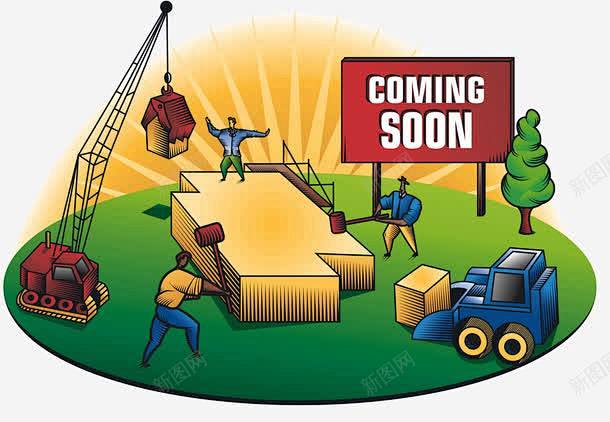 建筑工人盖楼平面电商创意素材