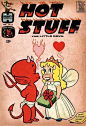 #别的文化# 小恶魔 ( Hot Stuff the Little Devil ) 是由 Warren Kremer 创作的漫画人物，他最早出现 在Harvey Comics 出版的《Hot Stuff#1》中。于是，一个穿着纸尿裤随时产生明火的淘气恶魔诞生了。 ​​​​