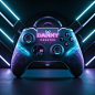 https://www.pinterest.com/pin/674132638006220359/

【prompt】A futuristic and sleek Xbox controller designed with neon colors, featuring the name 