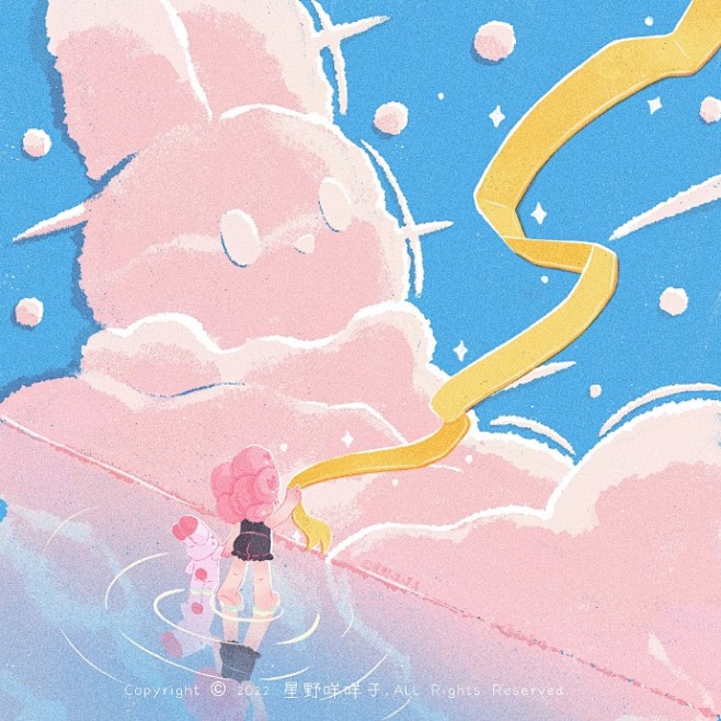 来自国人插画师@星野咩咩子 的一组插画作...