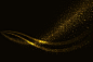 Golden sparkle wave background Free Vector