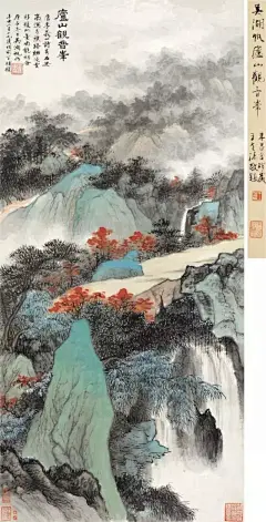 吴湖帆大师拍卖作品，幅幅价值不菲。（庐山观音峰 朵云轩2014秋拍 成交价1046万元