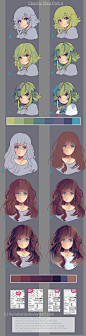 Kyoukaraa的SAI教程：头发绘制 Step by Step Hair Part 3 by KyouKaraa on deviantART