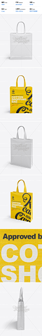 10509 Medium Eco Bag Mockup yellow images 中型无纺布袋帆布袋环保袋手提袋拎袋购物袋多角度样机展示效果