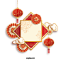 2021新年春节中国风边框花环背景PSD分层模板 平面设计素材 (23)