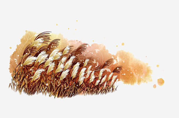 芦苇荡唯美水彩画高清素材 唯美 水彩画 ...