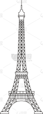 埃菲尔铁塔,巴黎,绘画插图,图标,法国,简单,高个子,档案,垂直画幅,纪念碑