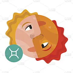 双子座星象星座孤立在白色。星座星座符号