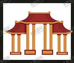 手绘古典建筑 【酷图网】手绘古典建筑,手绘古代建筑,古典建筑,古代建筑,手绘建筑