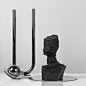 纳茉/简约现代黑色半身人物摆件 铸铁抽象艺术品家居装饰样板摆设-tmall.com天猫