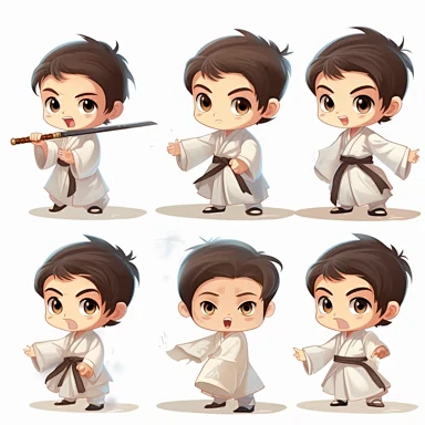 Little boy in white ...