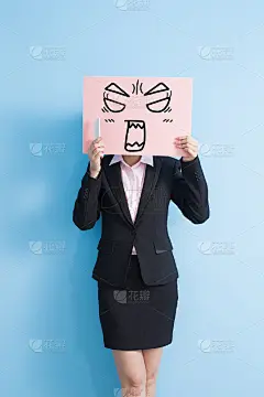 女商人拿广告牌