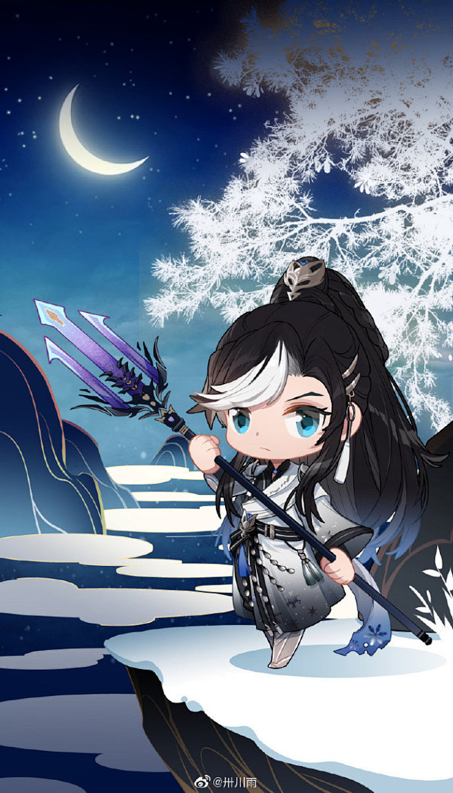 诛仙手游官博新职业逐霜小哥哥我太可以了简单画了一张q版壁纸希望