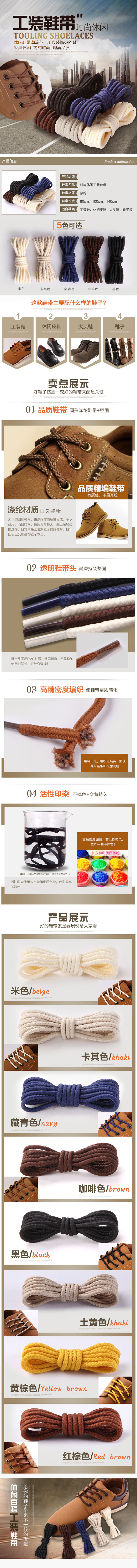时尚工装鞋带详情页psd模板
