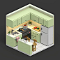 Small Kitchen Diorama #isometric #isometricroom #kitchendesign #kitchen #voxel #voxelart #voxelartist #voxels #magicavoxel #3dpixelart #3dmodeling #3dart #dovorart #isometrict