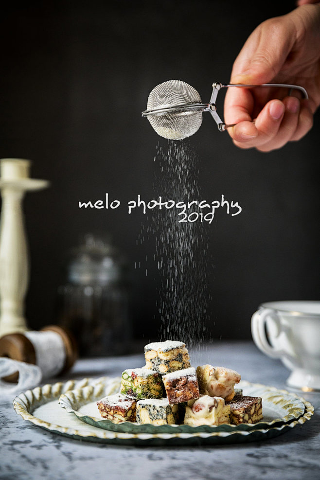 雪花酥摄影照片