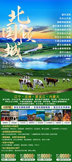 东北西北雪乡极光冰雕旅游宣传海报