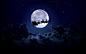 General 1920x1200 Christmas Moon Christmas sleigh santa Santa Claus reindeer clouds