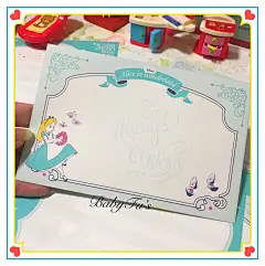 BabyFus官方款迪士尼爱丽丝梦游仙境绿色手账礼品留言信封信纸-淘宝网