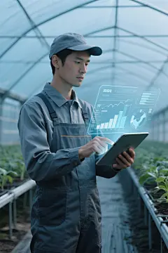 农业观察员职业人物摄影