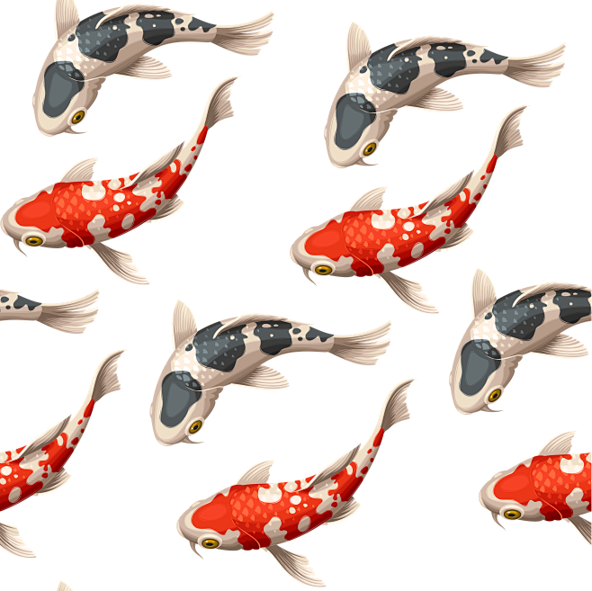 鲤鱼装饰插画素材矢量元素